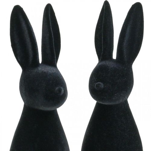 Itens Coelho Decorativo Preto – 2ª Escolha – Coelho Decorativo Páscoa Flocado H29,5cm 2 pcs