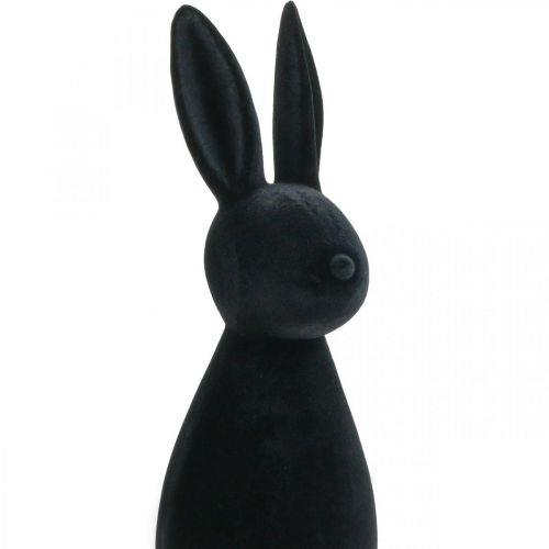 Floristik24 Coelho Decorativo Preto – 2ª Escolha – Coelho Decorativo Páscoa Flocado H47cm