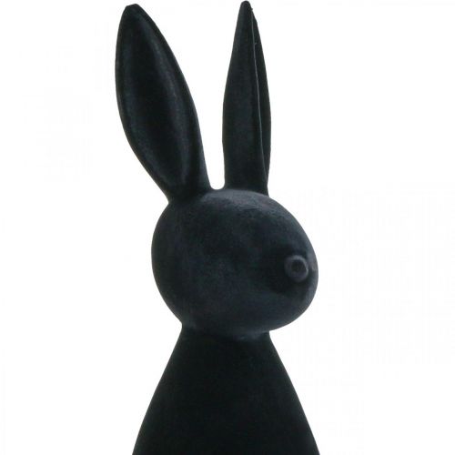 Floristik24 Coelho Decorativo Preto – 2ª Escolha – Coelho Decorativo Páscoa Flocado H69cm