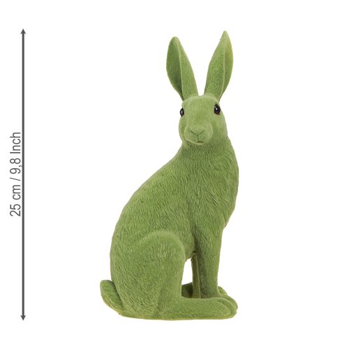 Itens Coelhinho decorativo sentado Coelhinho da Páscoa flocado verde 12×9×25cm
