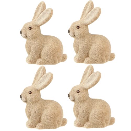 Itens Coelhos de Páscoa Decorativos Sentados Marrom – 2ª Escolha – Flocados H15cm 4 pcs