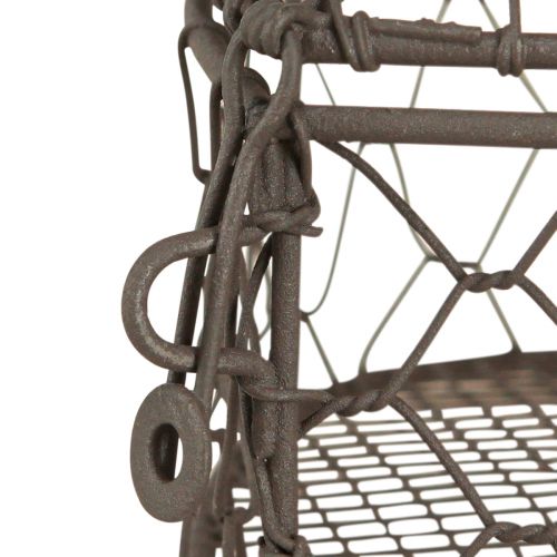 Floristik24 Coração decorativo feito de arame para enchimento cinza vintage 14×13,5cm