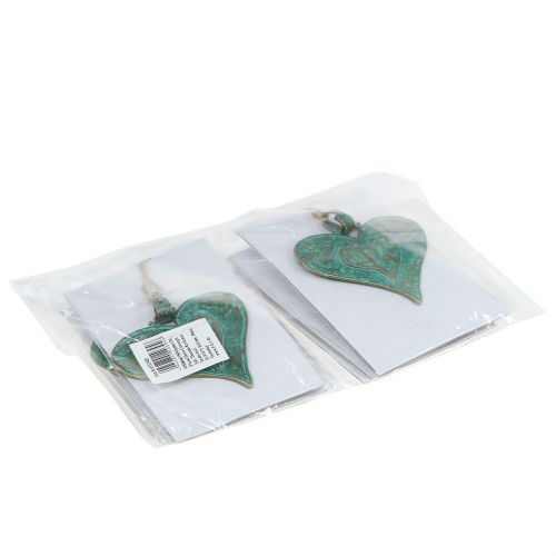Floristik24 Coração decorativo para pendurar metal 6 peças