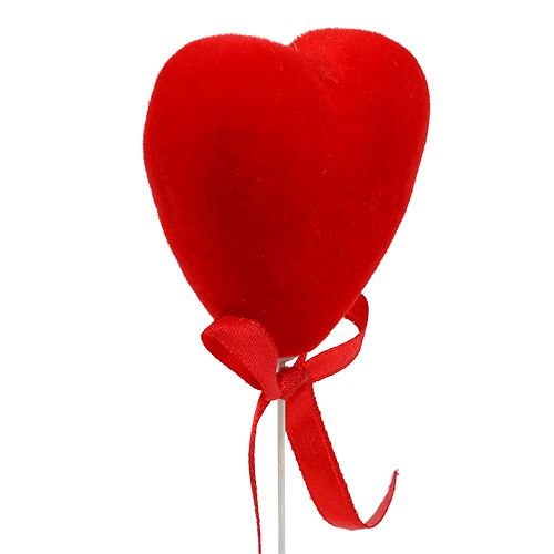 Itens Corações decorativos flocados 6 cm vermelhos 18 unidades
