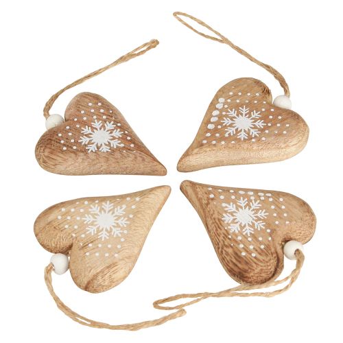 Itens Corações decorativos para pendurar decorações de árvores de Natal em madeira 6 cm 8 unidades