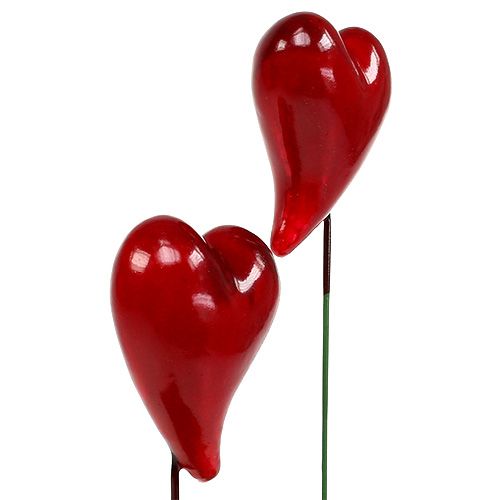 Floristik24 Corações decorativos para colar vermelho 5cm 24pcs