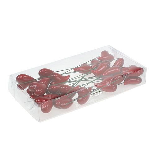 Floristik24 Corações decorativos para colar vermelho 5cm 24pcs