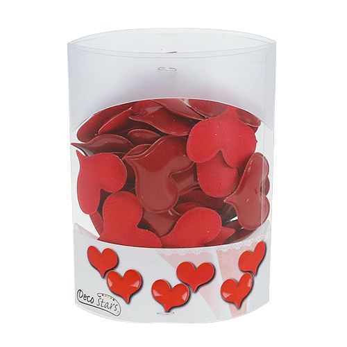 Floristik24 Corações decorativos para polvilhar 4,5 cm vermelho 50 unidades