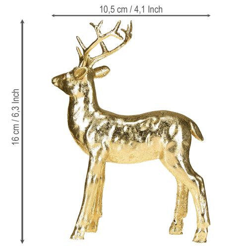 Itens Figura decorativa de rena em pé dourada 10,5×4,5×16cm 2 peças
