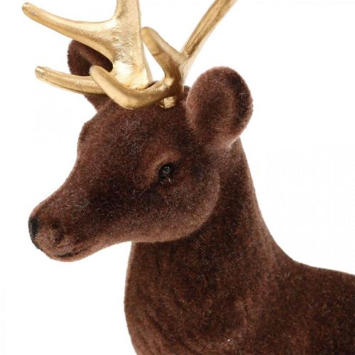 Itens Decoração de Natal rena em pé de veado marrom dourado 27 cm