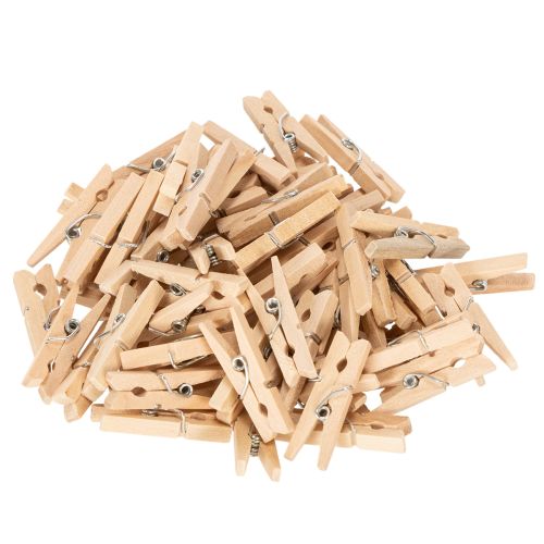 Itens Prendedores de roupa decorativos de madeira, 3 cm, cor natural, 72 peças