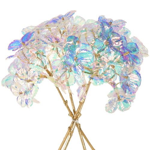 Floristik24 Hortênsia decorativa iridescente flor artificial natal 27cm 4 peças