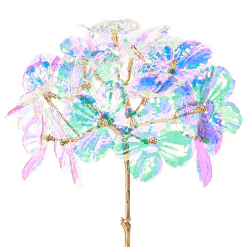 Itens Hortênsia decorativa iridescente flor artificial natal 27cm 4 peças