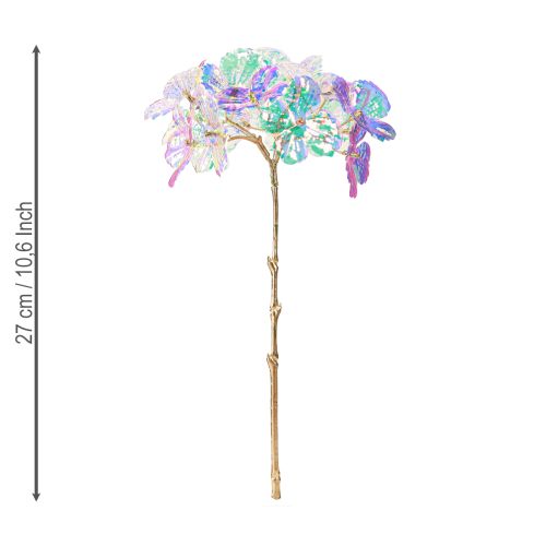 Itens Hortênsia decorativa iridescente flor artificial natal 27cm 4 peças