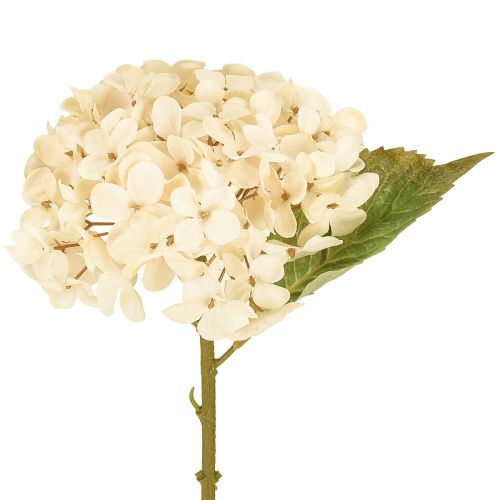 Hortênsias decorativas flores artificiais de seda creme 34cm 2 unidades