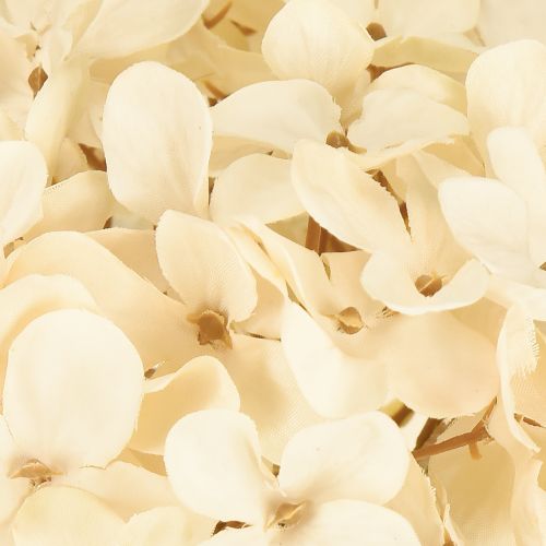 Itens Hortênsias decorativas flores artificiais de seda creme 34cm 2 unidades