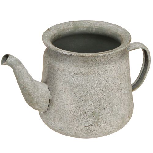 Itens Bule decorativo de metal vintage cinza 24×14×14cm