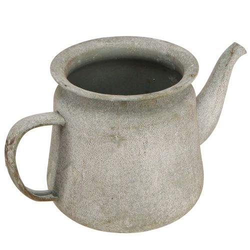Itens Bule decorativo de metal vintage cinza 24×14×14cm