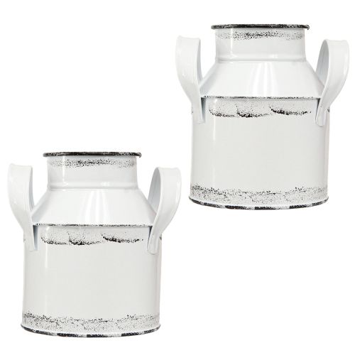 Itens Jarro decorativo com alças metal branco, preto H13cm 2pcs