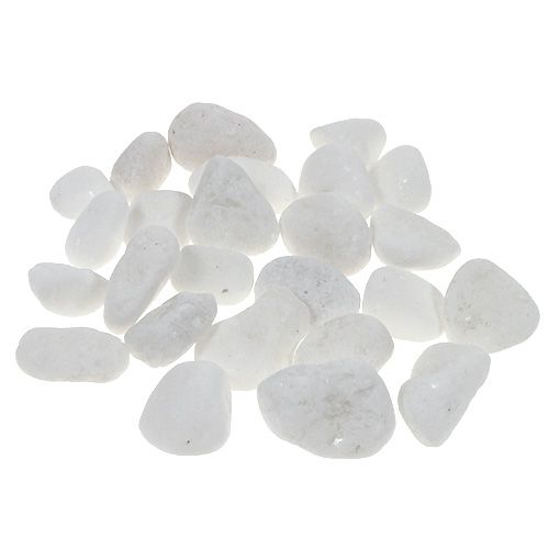 Seixos Deco na rede branco 1cm - 2,5cm 1kg
