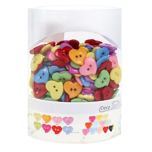 Floristik24 Botões decorativos em formato de coração Ø2,2cm 200p.