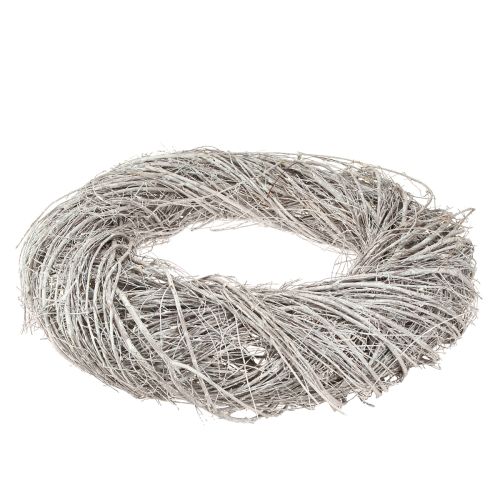 Itens Coroa decorativa grandes ramos de olmo branco-cinza lavado Ø50cm