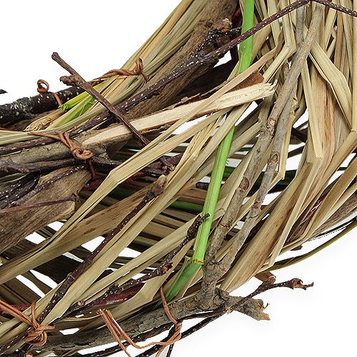 Floristik24 Grinalda de salgueiro com grama Ø25cm natural