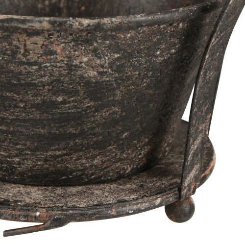 Floristik24 Coroa decorativa antiga marrom escuro ferrugem Alt.22/27cm conjunto de 2 peças