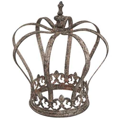 Floristik24 Coroa decorativa estilo antigo decoração em metal ferrugem Ø19,5cm H22cm