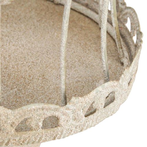Itens Coroa decorativa em pé decoração de metal vintage cinza 34/66cm conjunto de 2 peças