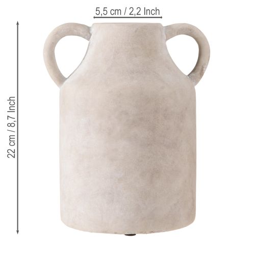 Itens Jarro decorativo em cerâmica na cor bege Ø14,5cm H22cm