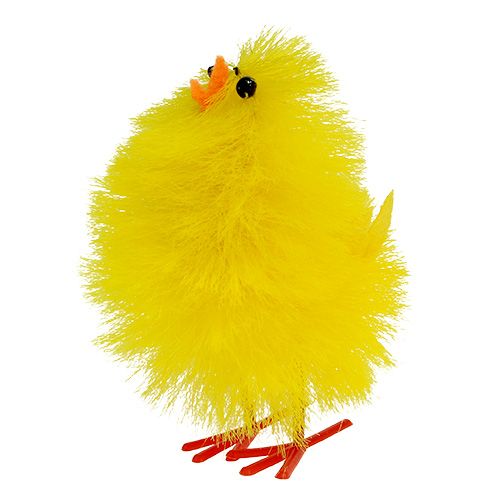Floristik24 Pintinhos decorativos feitos de chenille amarelo 6,5 cm 6 unidades