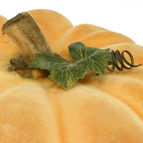 Floristik24 Abóbora decorativa flocada laranja claro decoração de outono Ø30cm
