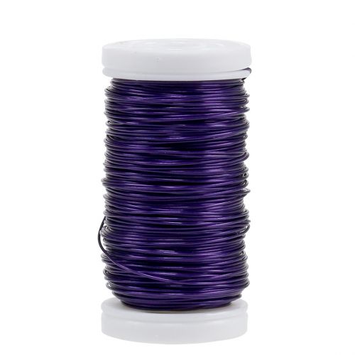 Floristik24 Deco Fio Esmaltado Violeta Ø0,50mm 50m 100g