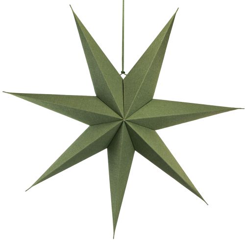 Itens Candeeiro decorativo estrela de papel para pendurar juta verde 75x20cm