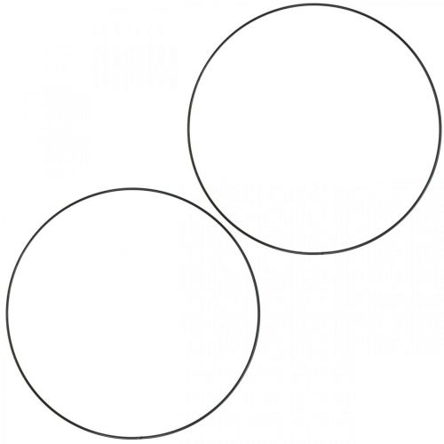 Anel decorativo de metal Anel decorativo Scandi preto Ø25,5cm 6 peças