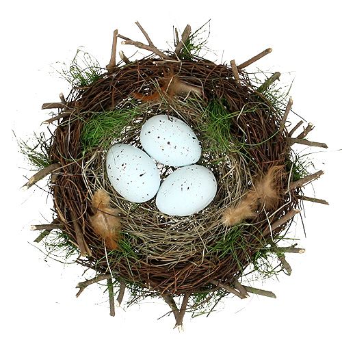 Floristik24 Ninho Deco com ovos Ø30cm 1pç