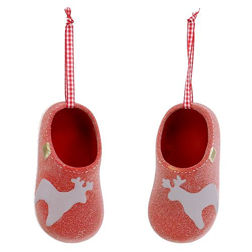Chinelos decorativos 13 cm vermelhos 4 unidades | Floristik24.pt