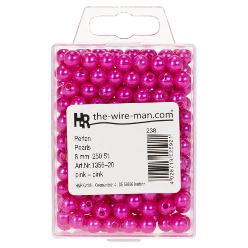 Contas decorativas rosa, Ø8mm,