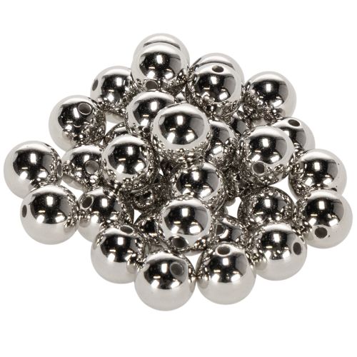 Contas decorativas, prateadas metálicas, 14 mm, 35 peças comprar | Floristik24.pt