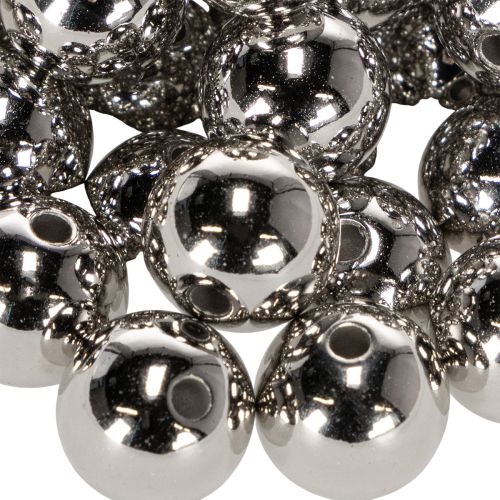 Contas decorativas, prateadas metálicas, 14 mm, 35 peças | Floristik24.pt