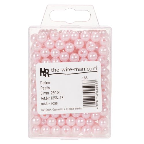 Contas decorativas Ø8mm rosa, 250 unidades | Floristik24.pt