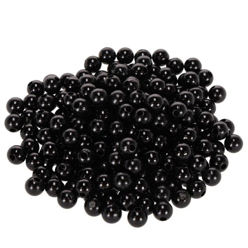 Contas decorativas pretas de 8 mm de diâmetro, 250 unidades. comprar | Floristik24.pt