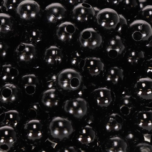 Contas decorativas pretas de 8 mm de diâmetro, 250 unidades. | Floristik24.pt