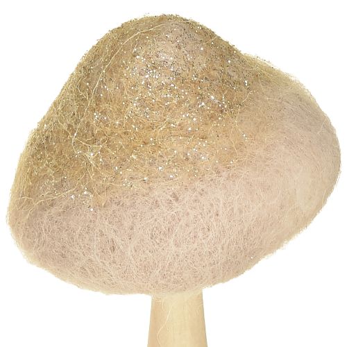 Itens Cogumelo decorativo de madeira, feltro com glitter, decoração de mesa Advento H11cm 4 peças