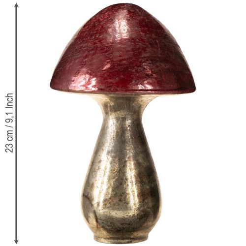 Itens Cogumelo decorativo vermelho grande vidro decoração de outono Ø14cm H23cm