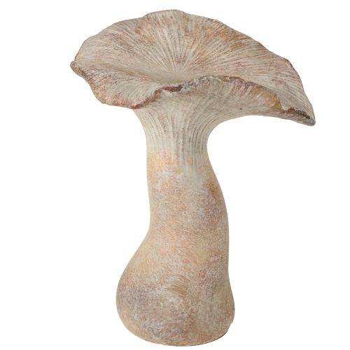 Pedra fundida em forma de cogumelo decorativo decoração de outono cinza lavado 19×15cm H23cm