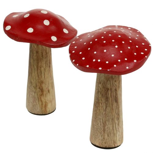 Floristik24 Toadstools feitos de madeira 14cm 6pcs