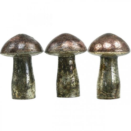 Floristik24 Deco cogumelos vidro decoração de mesa rosa outono Ø6.5cm A10cm 3uds