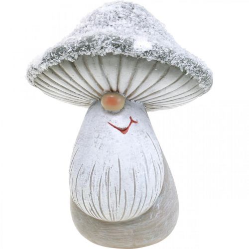 Floristik24 Deco cogumelo gnomo figura cogumelo gnomo cinza, branco 7 × 9 cm 2 unidades